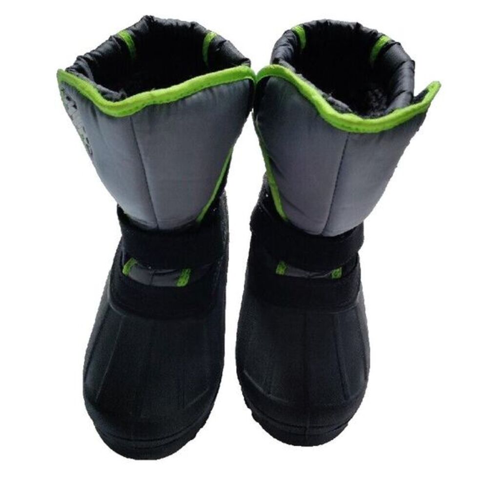 Kids Black and Green Winter Boots